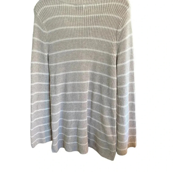 old navy  striped tan and white coastal knit flare sleeve - Picture 12 of 15